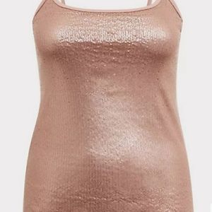 Torrid Rose Gold Foxy Tank Top Cami Size Large